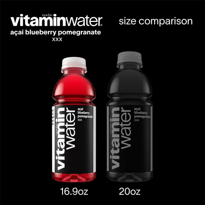 Vitamin XXX Acai-Blueberry-Pomegranate Flavored Water Beverage Bottles, 16.9 fl oz, 6 Pack, Antioxidant Vitamin Enhanced Drink, Low Calorie Refreshing Fruit Flavored Hydration for Adults Kids, Great for Gym Workout, Office Lunch, Road Trip, On-the-Go