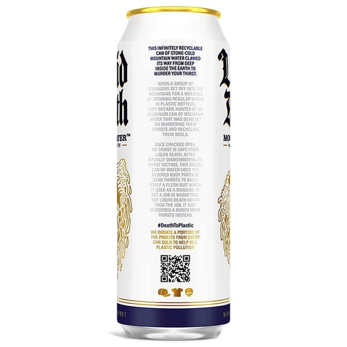 Liquid Death Still Mountain Water, 8-Pack, 19.2 oz Recyclable Cans, Real Mountain Water Source, Pure Still Drinking Water Beverage, Sustainably Packaged in Infinitely Recyclable Aluminum