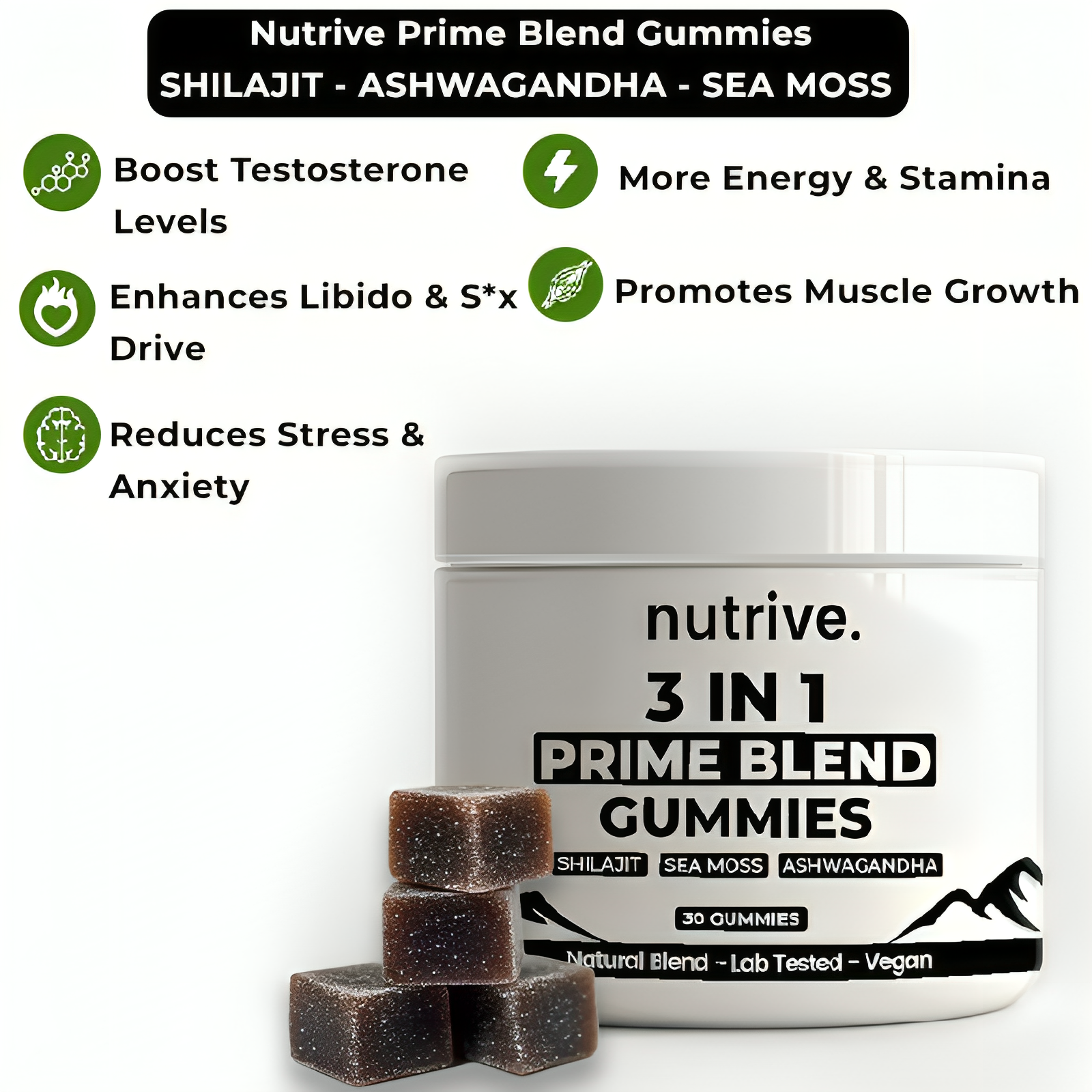 Nutrive© 3 in 1 Prime Blend Gummies