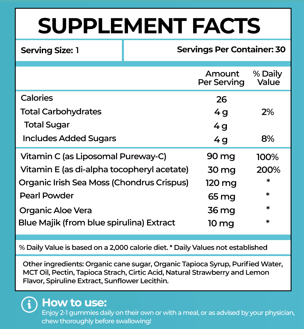 Nutrive© Sea Moss & Pearl Powder Gummies