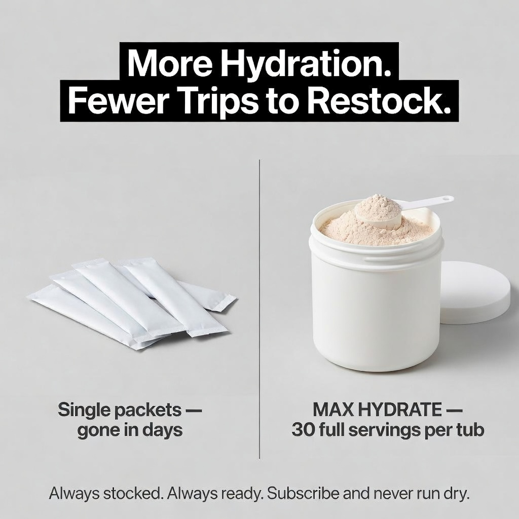 Nutrive™ Max Hydrate - Electrolytes &  B-Vitamins Hydration Powder (Zesty Lemonade)